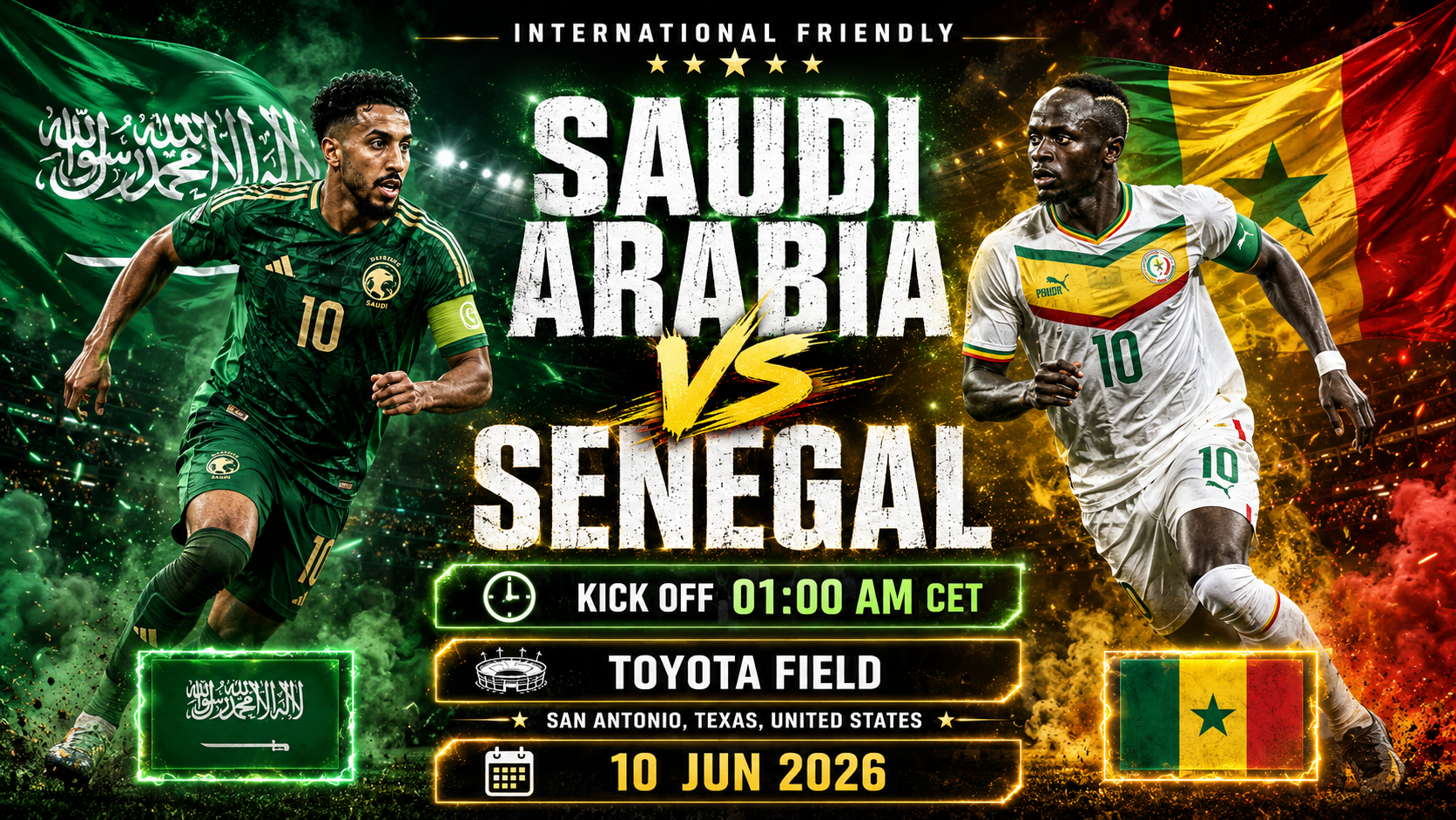 Arabia Saudita - Senegal : L'ultimo collaudo in Texas misura lo stato di forma prima del Mondiale