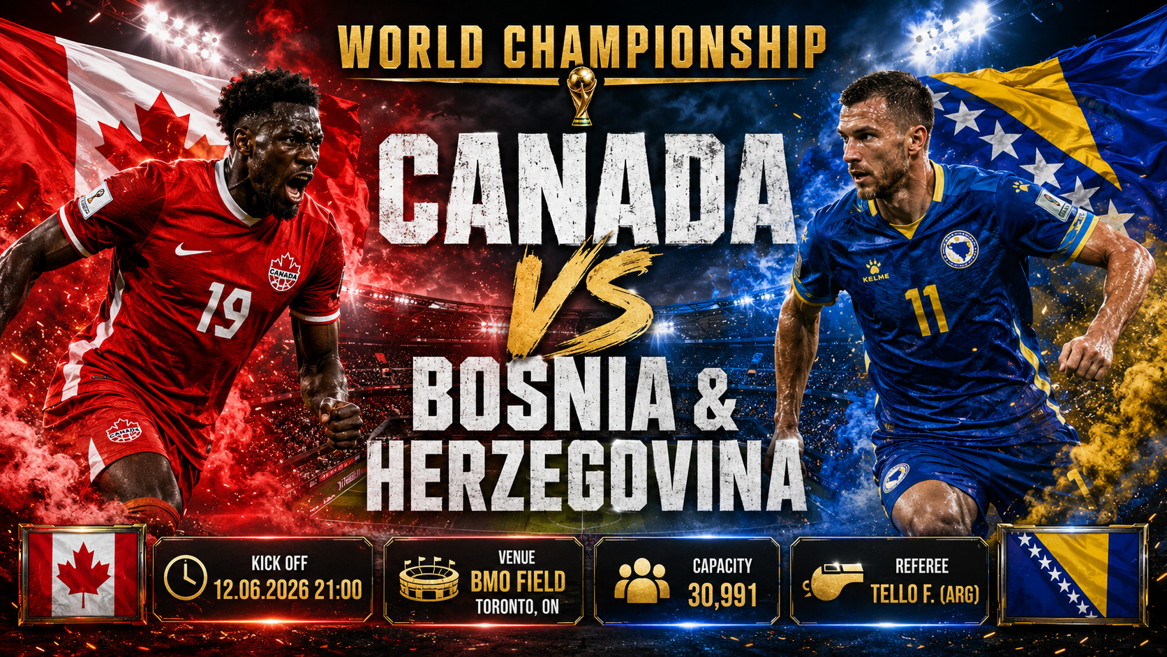 Canada - Bosnia-Erzegovina : Lo storico debutto di Toronto promette una battaglia prudente tra squadre decimate