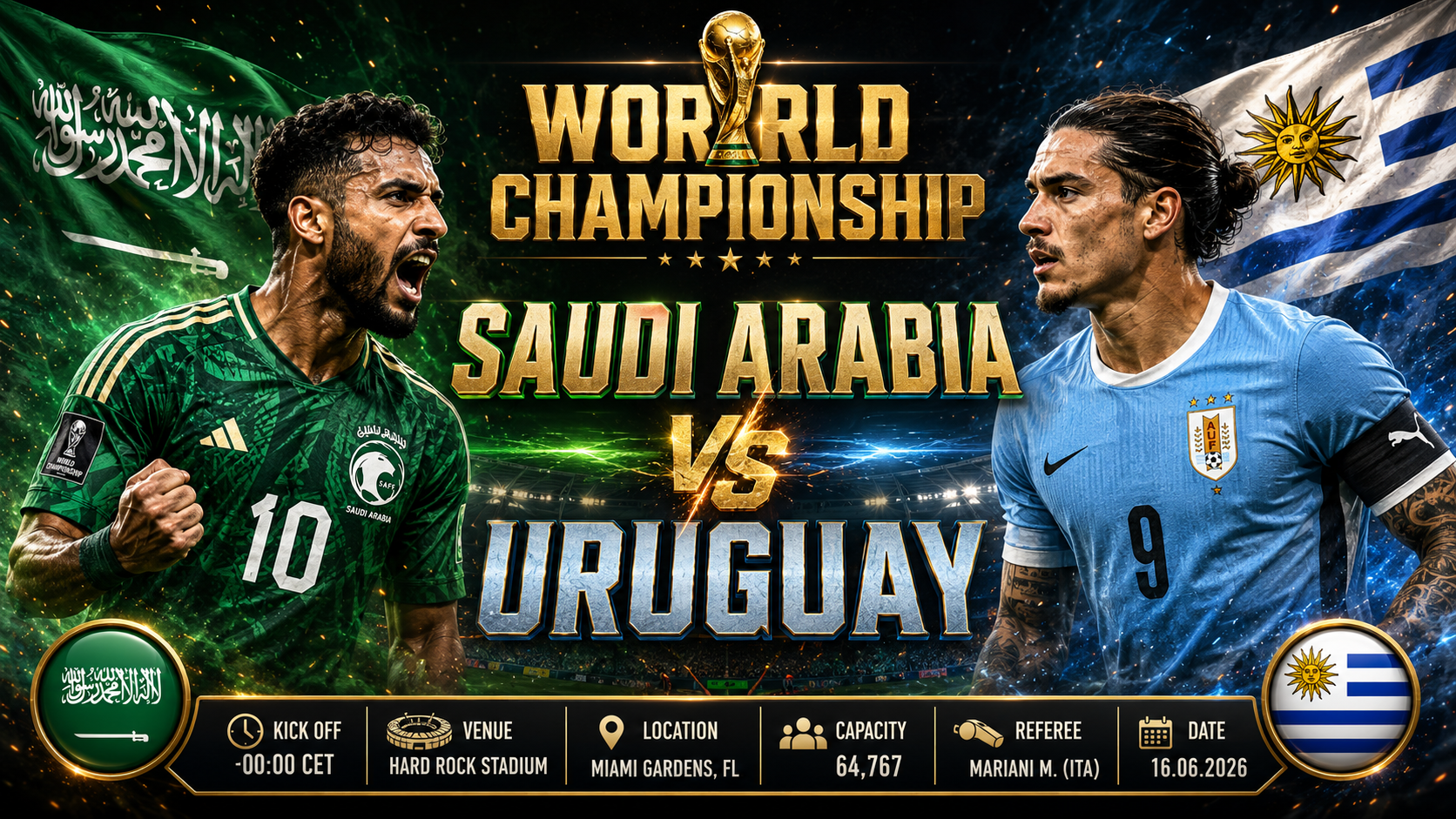 Arabia Saudita - Uruguay : Un test tattico a Miami per delineare il cammino nel Gruppo H